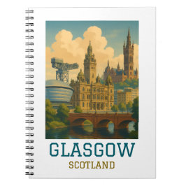 Caderno Espiral Viagem Vintage Glasgow Escócia