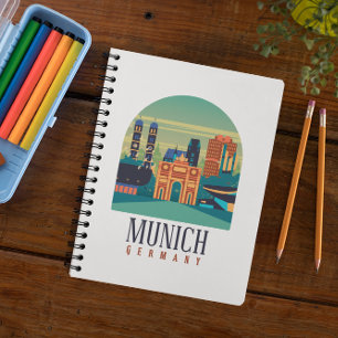 Caderno Espiral Viagens vintage Munique Bavaria Alemanha