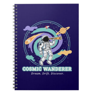 Caderno Espiral Viajante Cósmico Astronauta Telescópio
