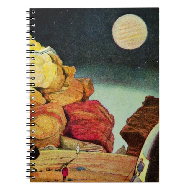 Caderno Espiral Viajantes do planeta da pedreira da ficção (Frente)