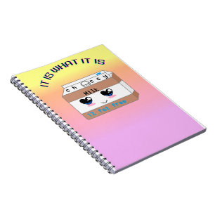 Caderno Espiral Vibe de Geração Z de Leite de Chocy Rosa