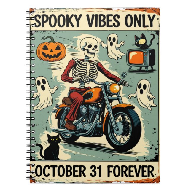 Caderno Espiral Vibes Apenas Vintage Halloween (Frente)