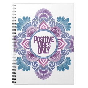 Caderno Espiral Vibes Positivas Apenas Mandala