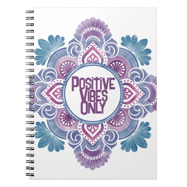 Caderno Espiral Vibes Positivas Apenas Mandala (Frente)