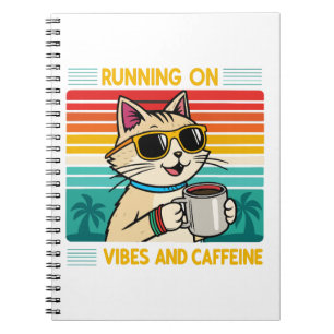 Caderno Espiral Víblias de café retrô - Furioso lover de cafeína