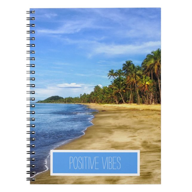 Caderno Espiral Víblias Positivas de Praia Tropical (Frente)