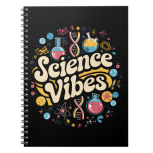Caderno Espiral Vibrações Científicas Groovy Primeiro Dia de Volta