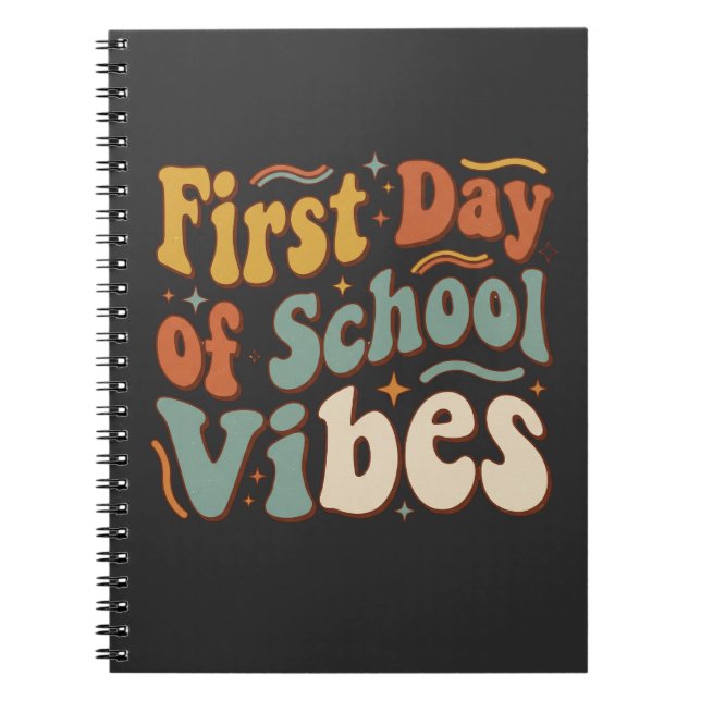Caderno Espiral Vibrações do Primeiro Dia de Aula Presente de Volt (Frente)