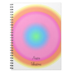 Caderno Espiral Vibrações Positivas - Gradiente Radial Colorido
