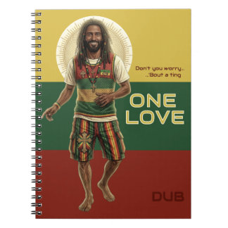 Caderno Espiral Vibrações Reggae WWJD, Jesus Todos os Dias, Rasta