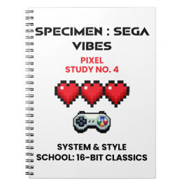 Caderno Espiral Vibrações Retro do Sega Estudo de Pixel Nº 4