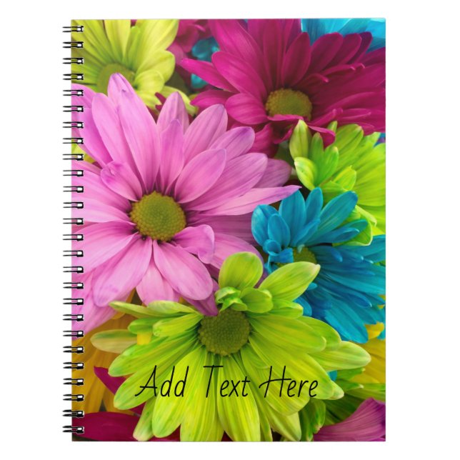 Caderno Espiral Vibrant Bloom - Arte Floral Colorida (Frente)