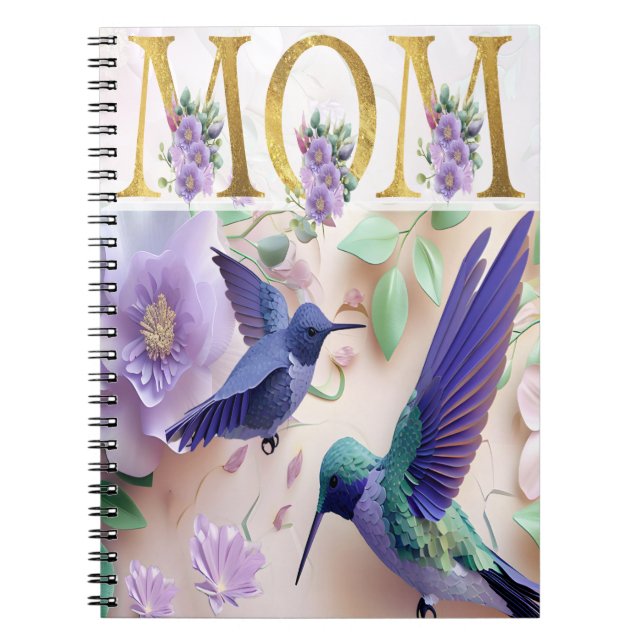 Caderno Espiral Vibrant Mãe Floral Design (Frente)