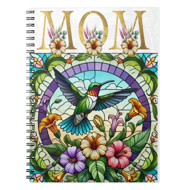 Caderno Espiral Vibrant Mãe Floral Design (Frente)