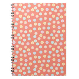 Caderno Espiral Vibrant Pastel Polka Dot Background: Brighten up