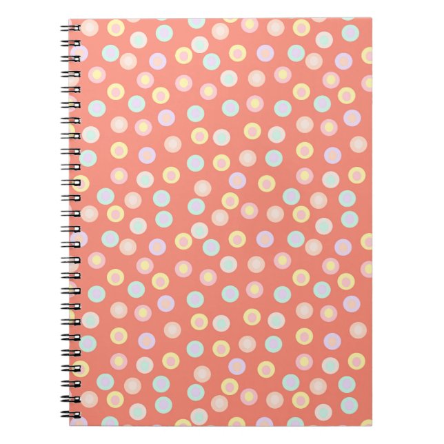 Caderno Espiral Vibrant Pastel Polka Dot Background: Brighten up  (Frente)
