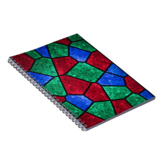 Caderno Espiral Vibrant Prism Rainbow Glass Mosaic Notebook