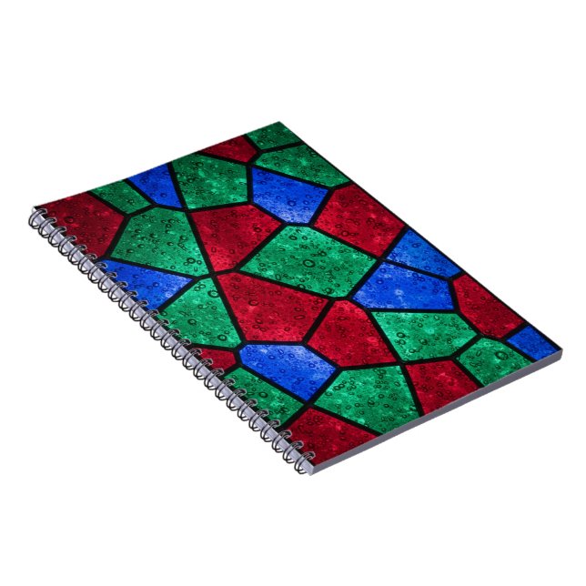 Caderno Espiral Vibrant Prism Rainbow Glass Mosaic Notebook (Lado Direito)