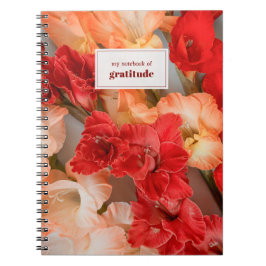 Caderno Espiral Vibrante e colorido gladíolo (texto personalizado)