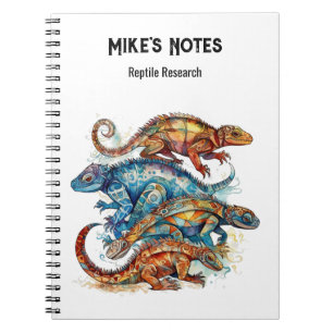 Caderno Espiral Vibrante Totem de Lagarto Tribal, personalizado