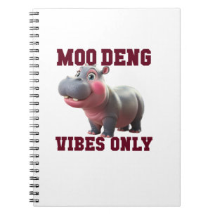 Caderno Espiral VÍBULOS ADORÁVEIS DE MOO DENG APENAS Bons Bebês, H