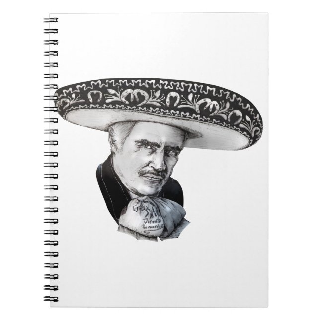 Caderno Espiral Vicente Fernandez Sombrero Drawing (Frente)