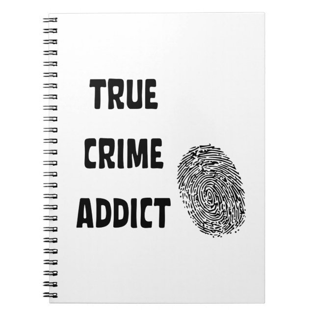 Caderno Espiral Viciado em crimes reais (Frente)