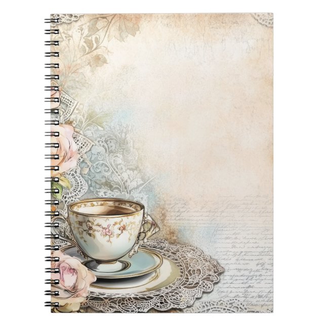 Caderno Espiral Victorian Tea Party Spiral Photo Notebook (Frente)