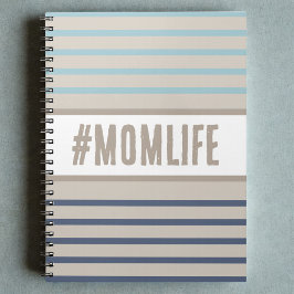 Caderno Espiral Vida de mãe azul turquesa e bege