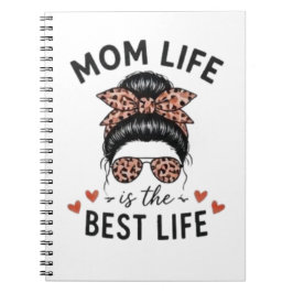 Caderno Espiral Vida de Mãe É A Melhor Vida Coque Desarrumado Leop