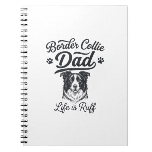 Caderno Espiral Vida de Pai Border Collie é Difícil Camiseta Vinta