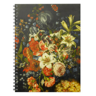 Caderno Espiral Vida Estática com Flores e Frutas