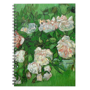 Caderno Espiral Vida estática: Rosas rosa por Vincent van Gogh
