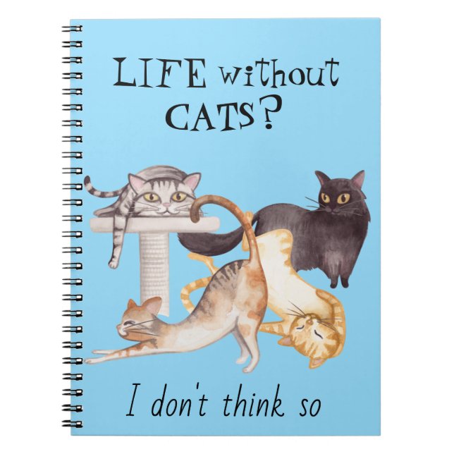 Caderno Espiral Vida Gelada Sem Gatos (Frente)