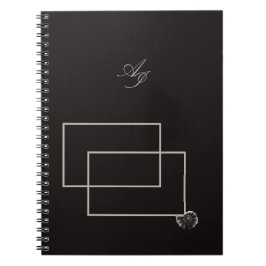 Caderno Espiral Vida marinha japonesa monocromo neutro em bege lit