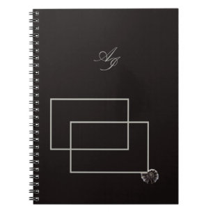 Caderno Espiral Vida marinha japonesa monocromo neutro em bege lit