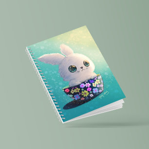 Caderno Espiral Vida Selvagem Fofa da Primavera Guardiã: Coelhinho