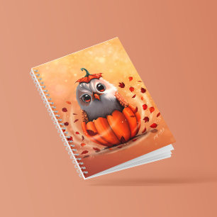 Caderno Espiral Vida Selvagem Fofa De Uma Coruja: Floresta de Outo