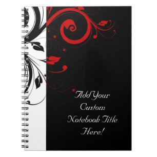 Caderno Espiral Videiras pretas e vermelhas de Swirly
