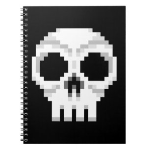 Caderno Espiral Videogame Death Skull - Pixel Art