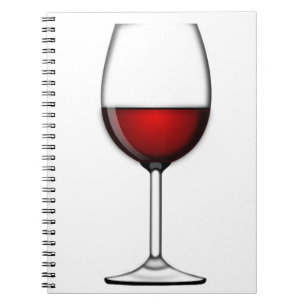 CADERNO ESPIRAL VIDRO DE VINHO VERMELHO