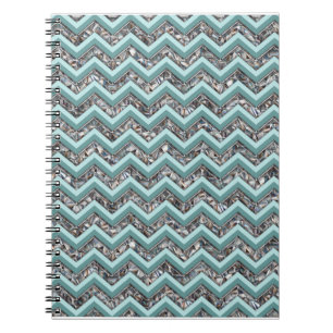 Caderno Espiral Vidro Escuro e Zigzag Teal