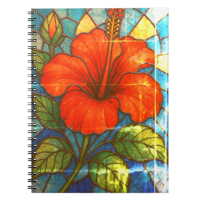 Caderno Espiral Vidro Hibiscus (Frente)