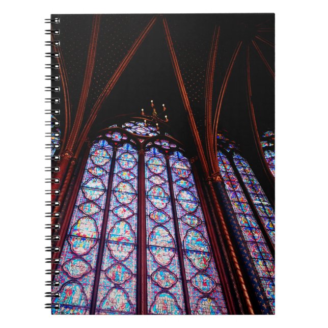 Caderno Espiral Vidro manchado de Sainte-Chapelle em Paris Foto (Frente)