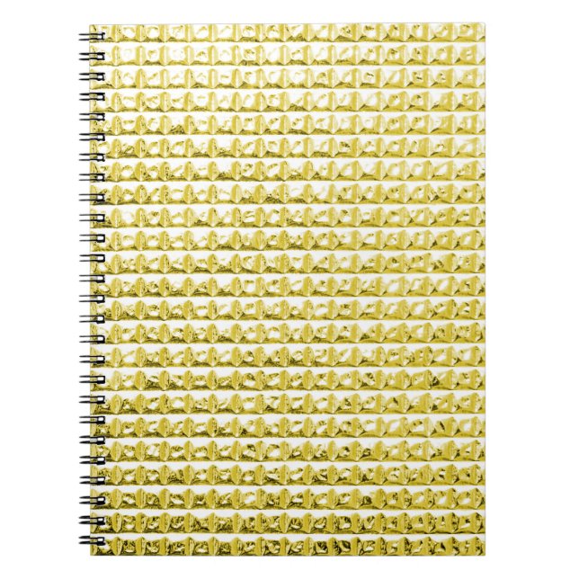Caderno Espiral Vidro ouro preto: superfície luxuosa. (Frente)