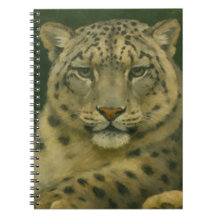 Caderno Espiral Vigia Silenciosa - Leopardo da Neve na Luz da Flor