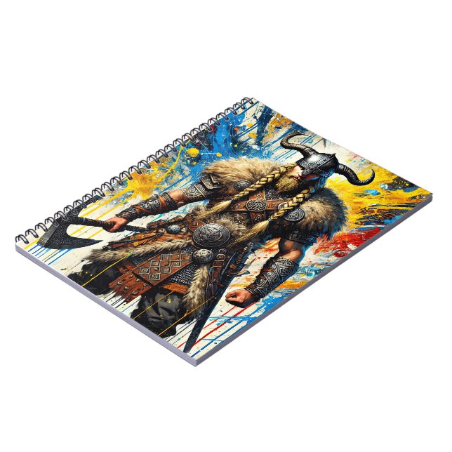 Caderno Espiral Viking Nordic Scandinavian warrior medieval myth (Left Side)