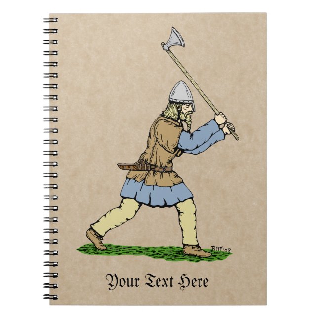 Caderno Espiral Viking Warrior Wielding - Amplo Ax (Frente)