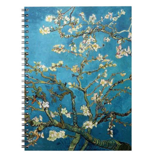 Caderno Espiral Vincent van Gogh, Almond Tree florescente (Frente)