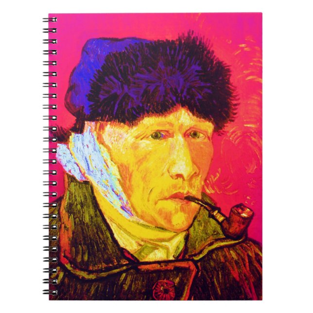 Caderno Espiral Vincent Van Gogh - Autoretrato Bandage Pop Art (Frente)